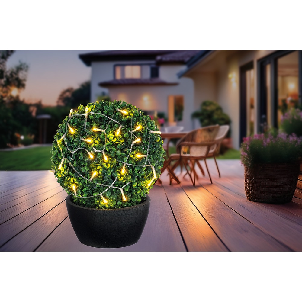 Instalatie solara GLOBO, 3m, 50x LED, 3000K, plastic, negru