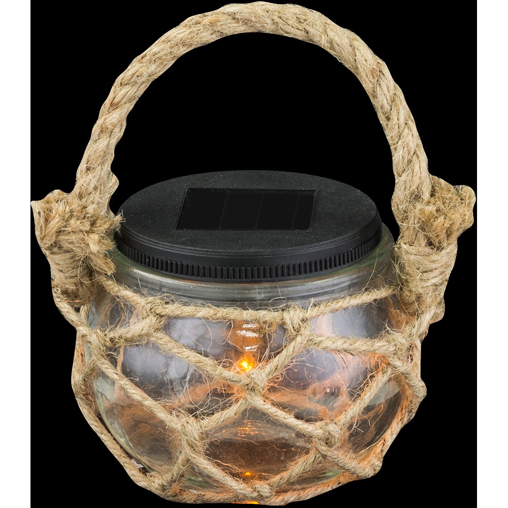 Decoratiune solara GLOBO tip borcan, LED, 0.06W, plastic, transparent