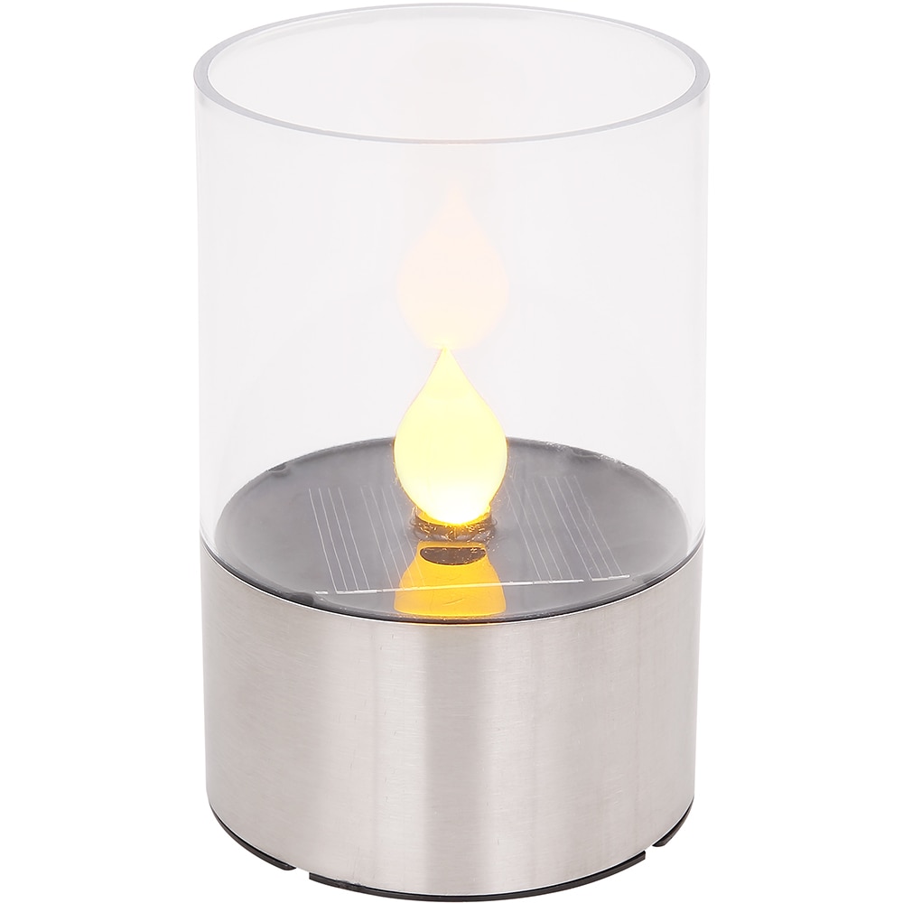 Decoratiune solara GLOBO tip lumanare, 1800K, IP44, plastic, transparent