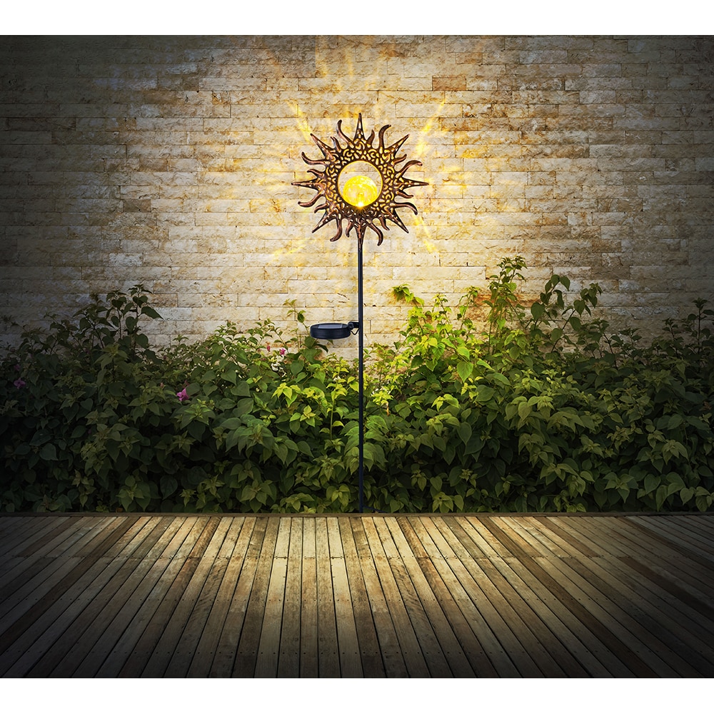 Lampa solara GLOBO soare, 81.5cm, 3000K, IP44, metal, negru