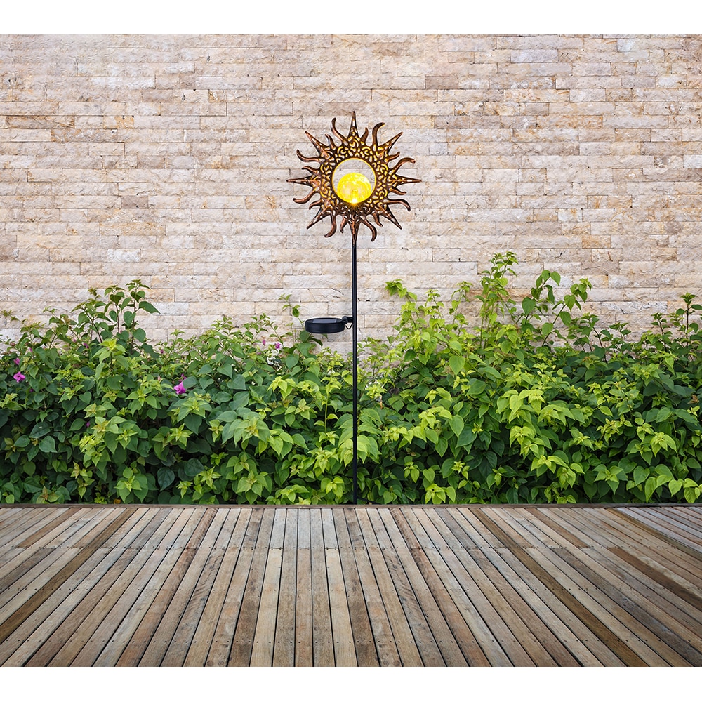 Lampa solara GLOBO soare, 81.5cm, 3000K, IP44, metal, negru