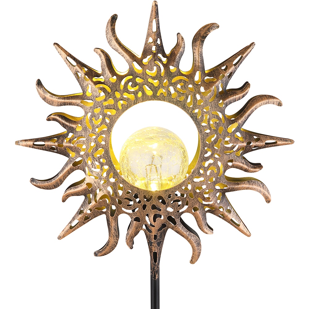 Lampa solara GLOBO soare, 81.5cm, 3000K, IP44, metal, negru