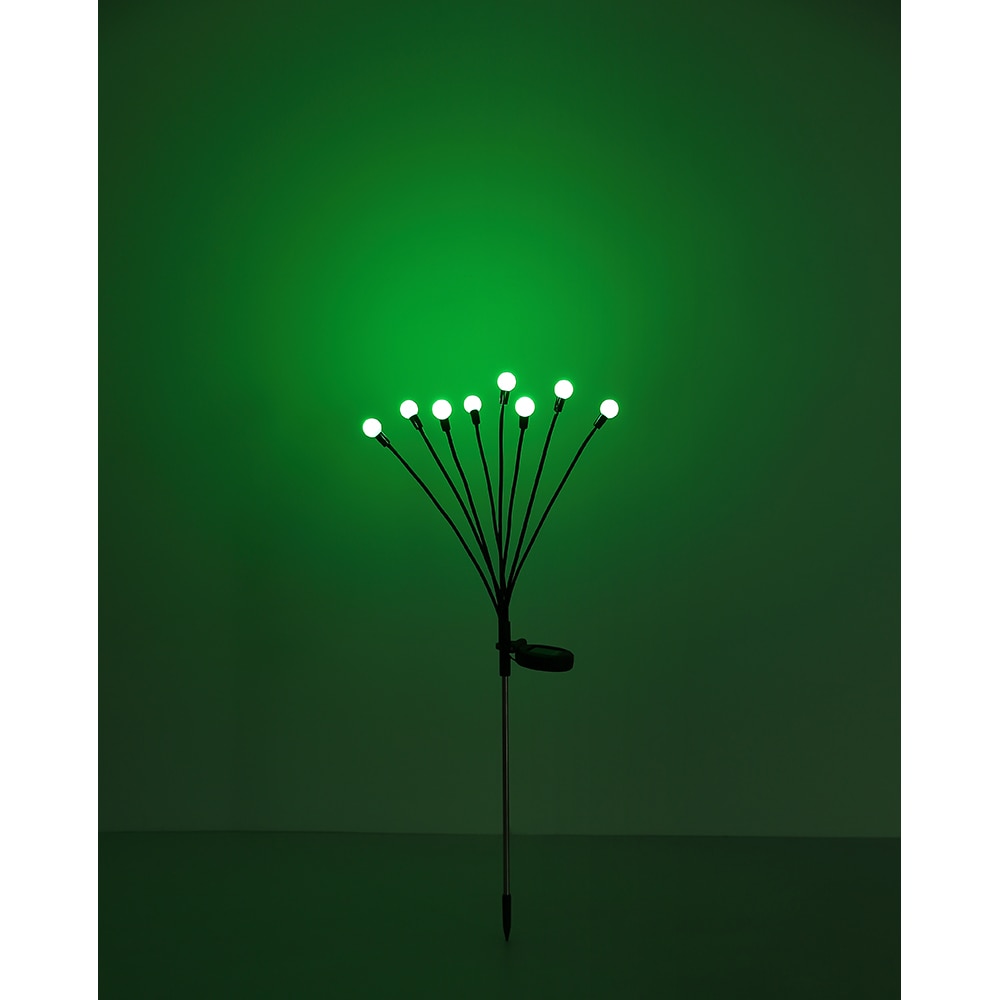 Lampa solara GLOBO RGB, IP44, otel, negru mat