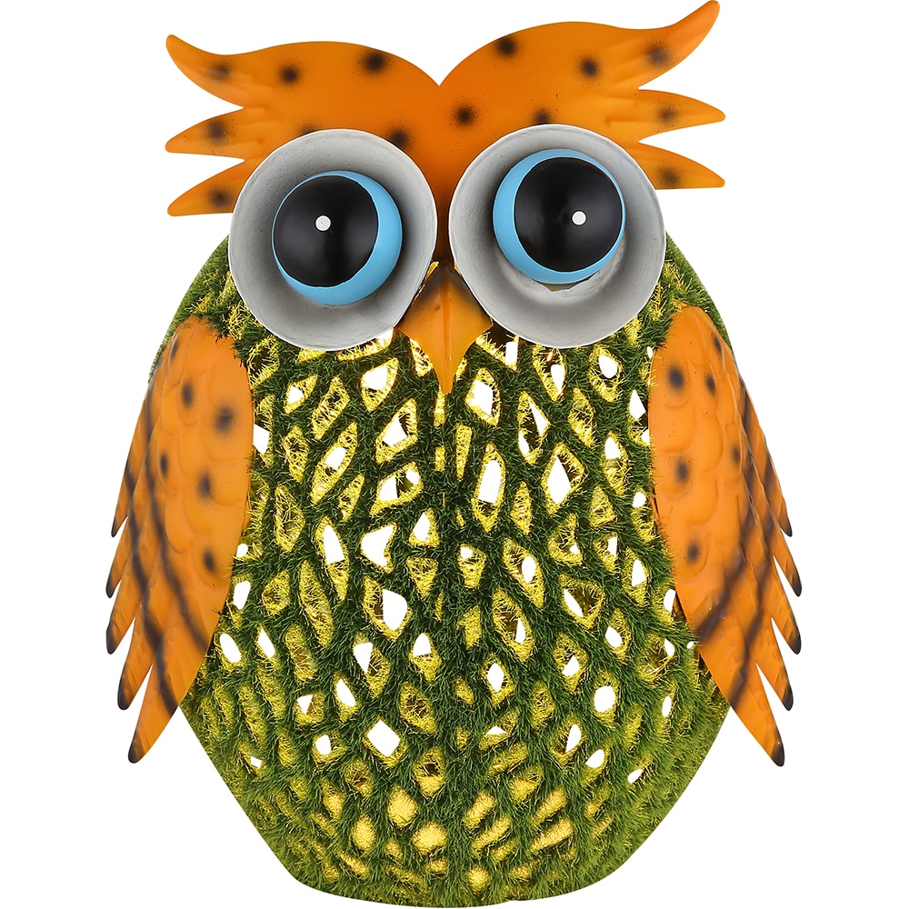 Lampa solara GLOBO bufnita, 3000K, IP44, metal, multicolor