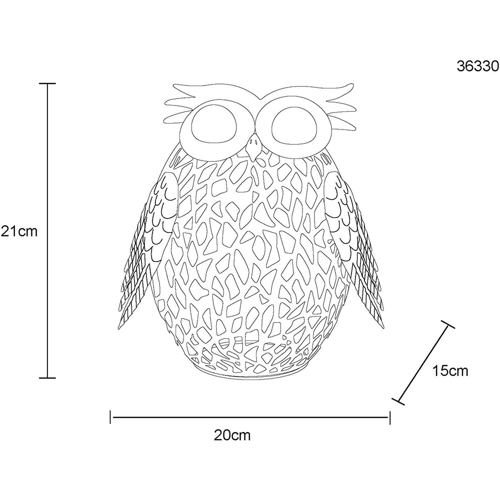 Lampa solara GLOBO bufnita, 3000K, IP44, metal, multicolor