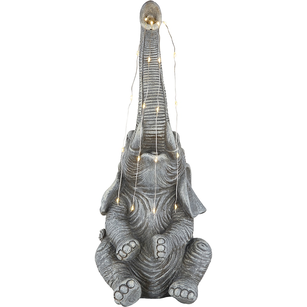 Lampa solara GLOBO elefant, 3000K, IP44, plastic, gri mat