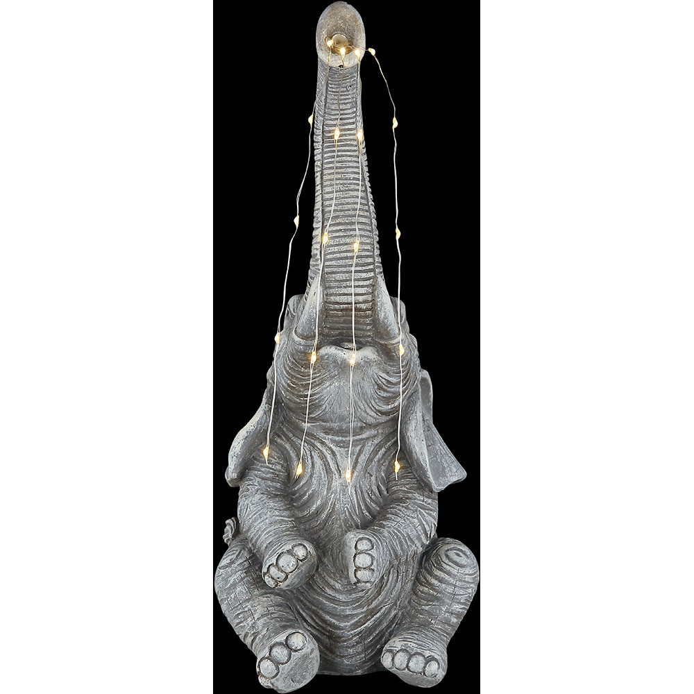 Lampa solara GLOBO elefant, 3000K, IP44, plastic, gri mat