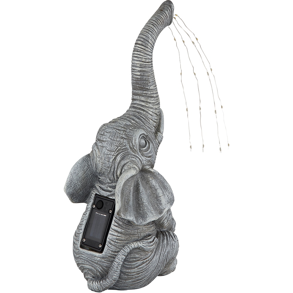 Lampa solara GLOBO elefant, 3000K, IP44, plastic, gri mat