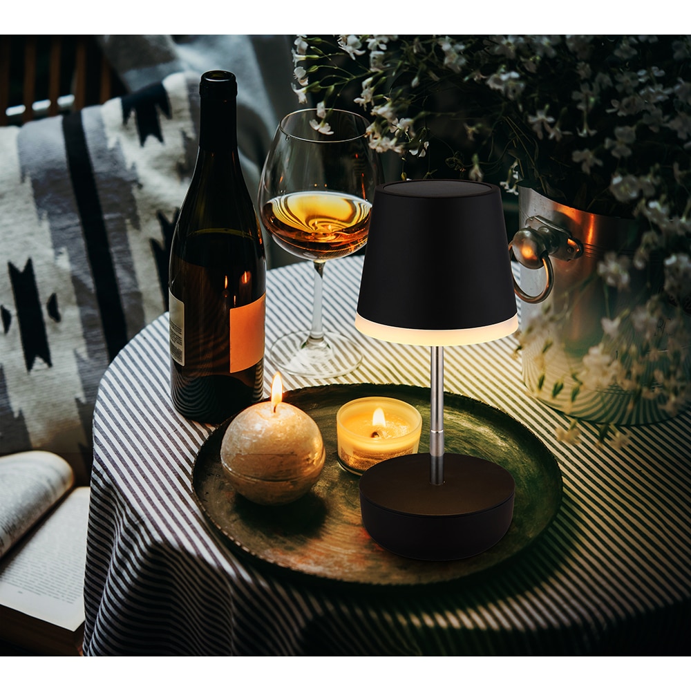 Veioza solara GLOBO, 3000K, IP44, plastic, negru