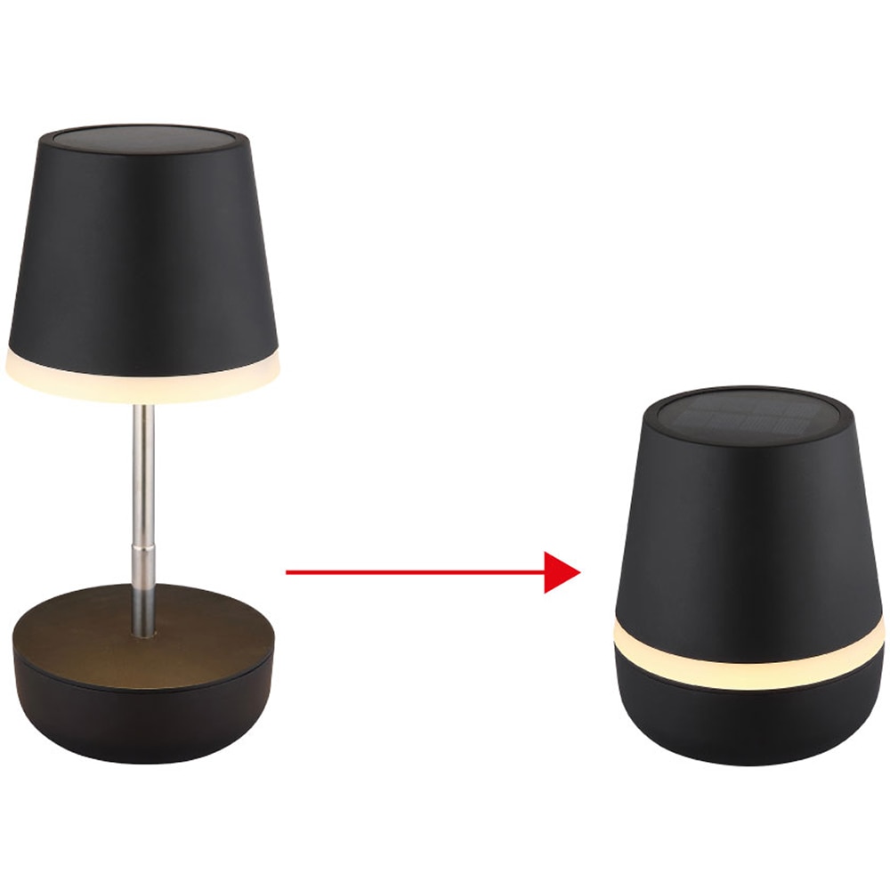 Veioza solara GLOBO, 3000K, IP44, plastic, negru