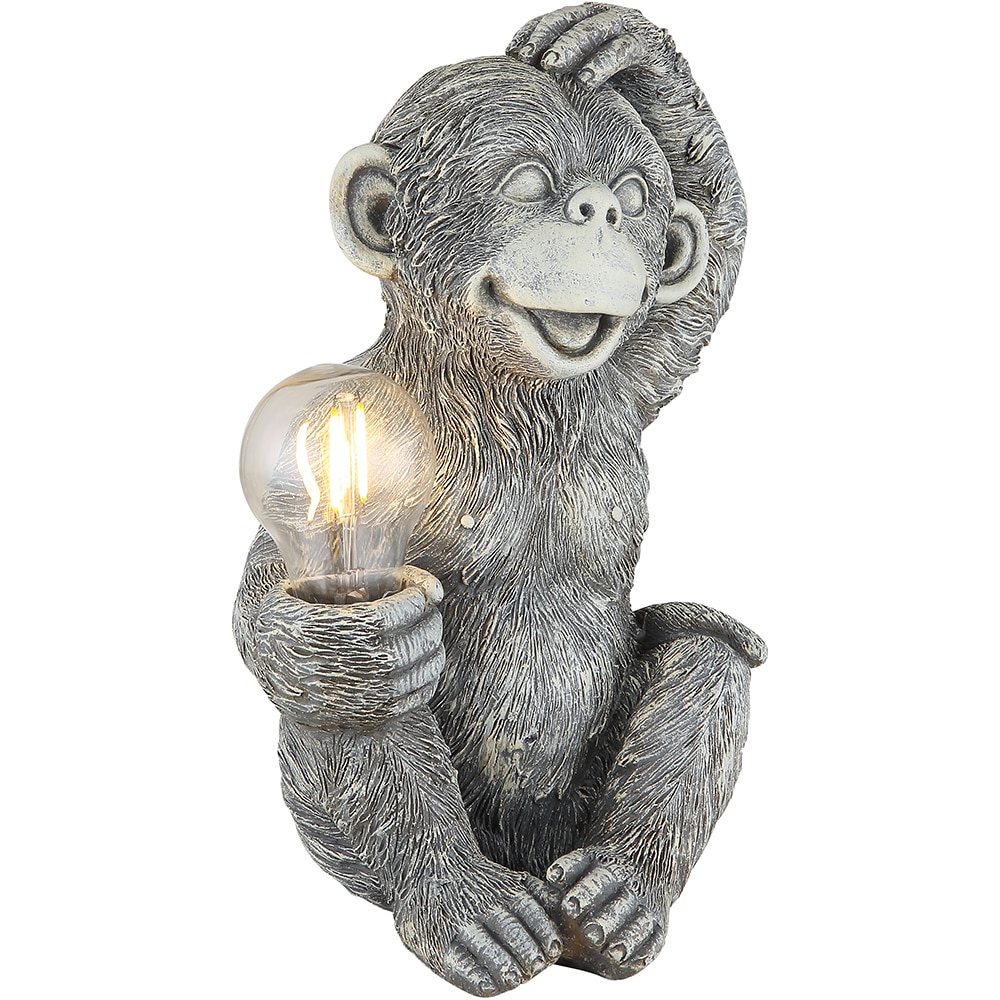 Lampa solara GLOBO maimuta, 3000K, IP44, plastic, gri mat