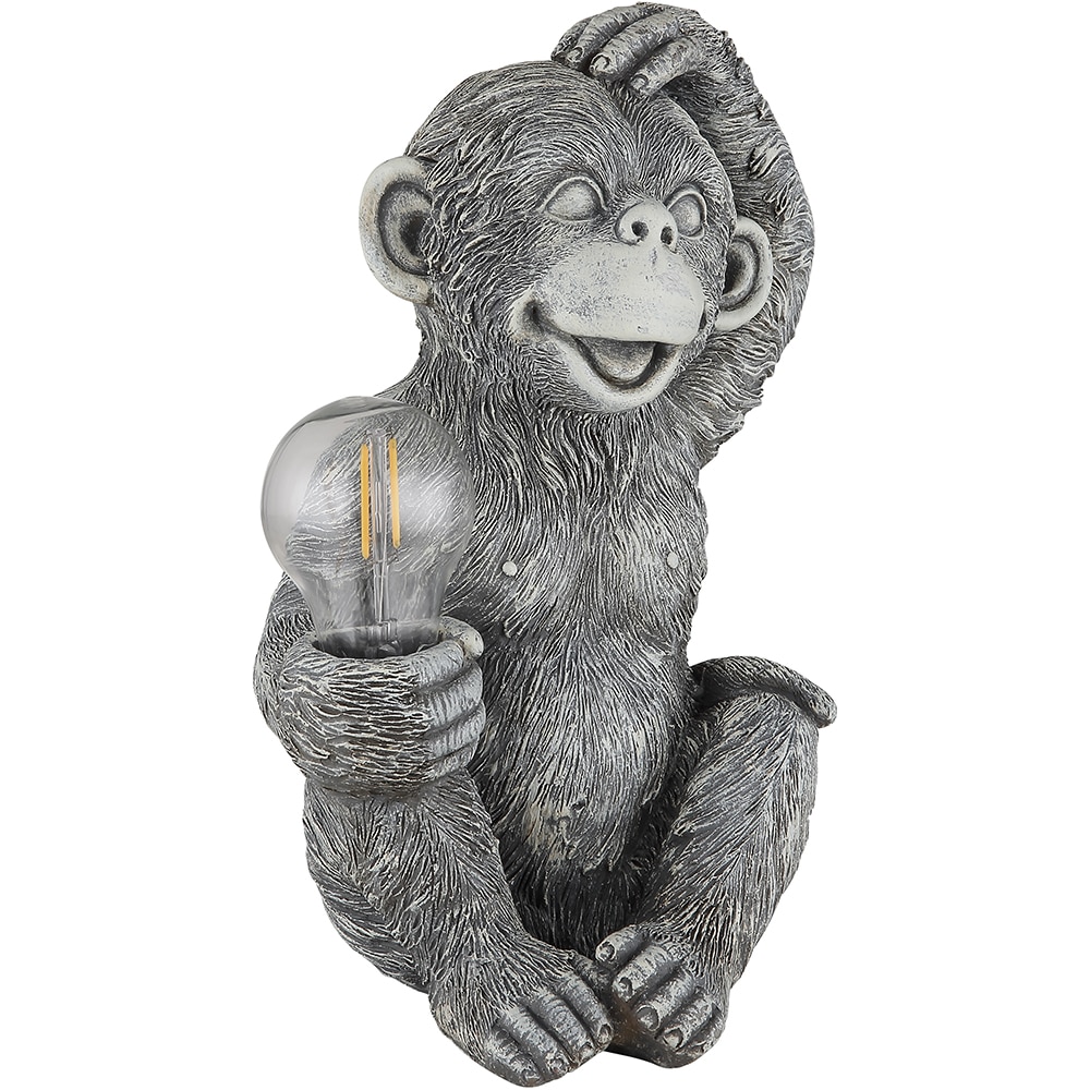 Lampa solara GLOBO maimuta, 3000K, IP44, plastic, gri mat