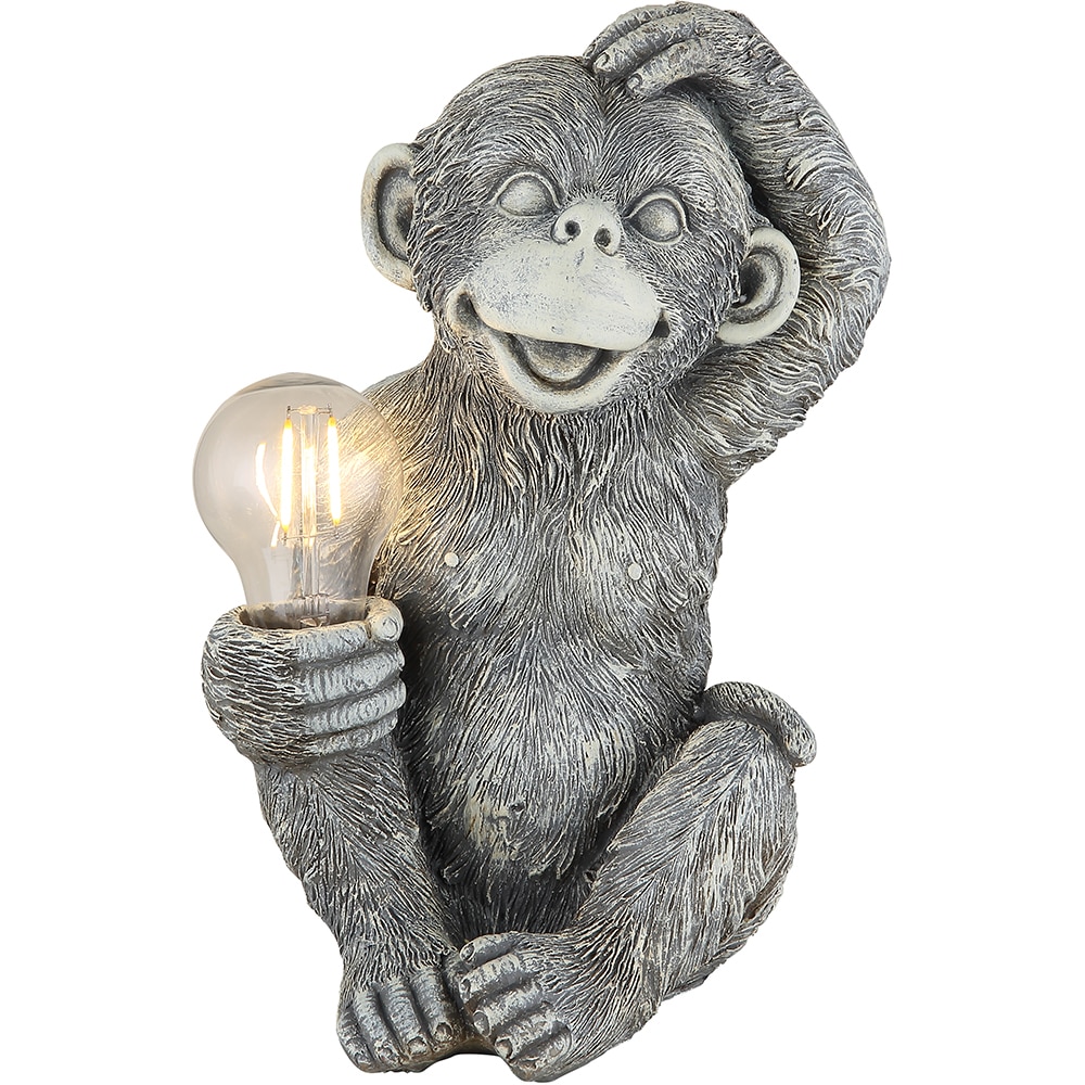 Lampa solara GLOBO maimuta, 3000K, IP44, plastic, gri mat