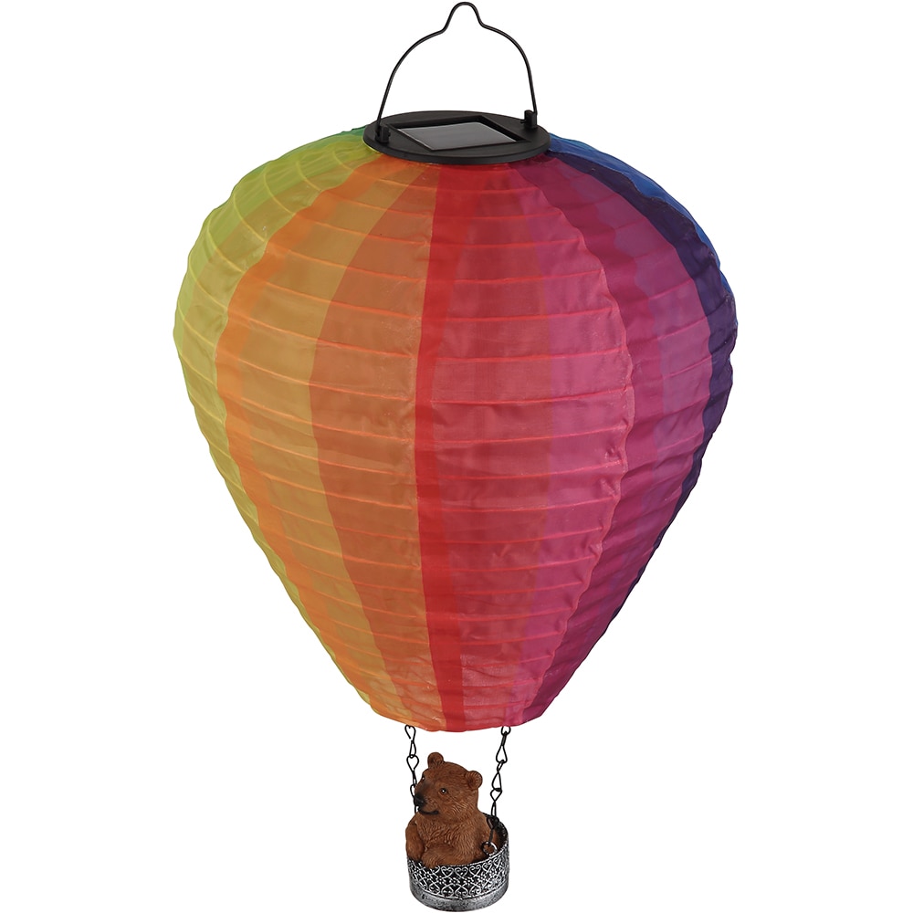 Lampa solara GLOBO balon aer cald, 1800K, IP44, plastic, argintiu