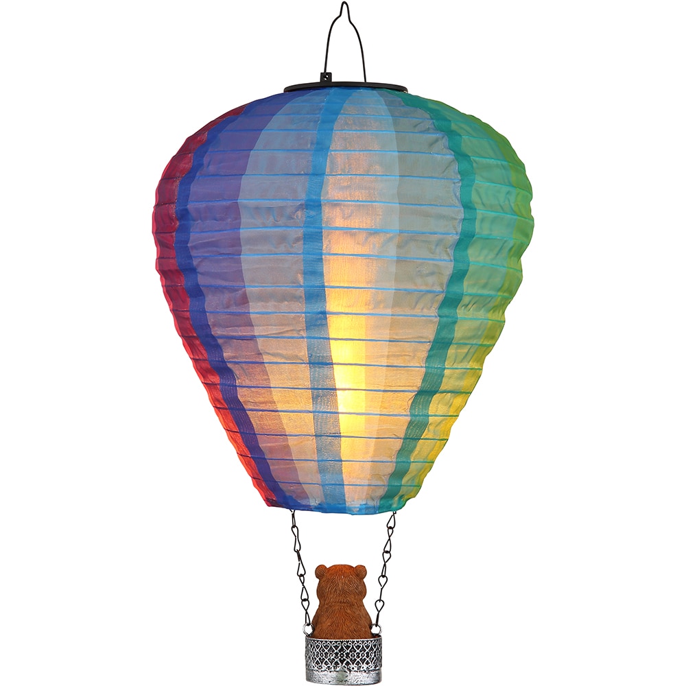 Lampa solara GLOBO balon aer cald, 1800K, IP44, plastic, argintiu
