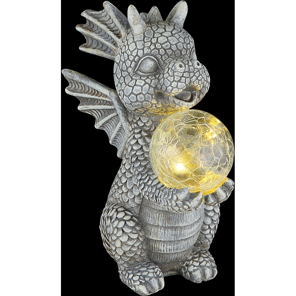 Lampa solara GLOBO dragon, 3000K, IP44, plastic, gri mat