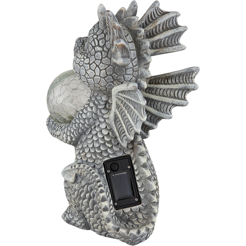 Lampa solara GLOBO dragon, 3000K, IP44, plastic, gri mat