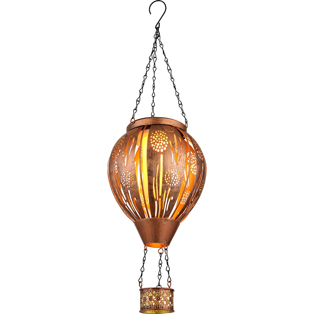 Lampa solara GLOBO balon aer cald, metal, 1800K, IP44, metal, maro