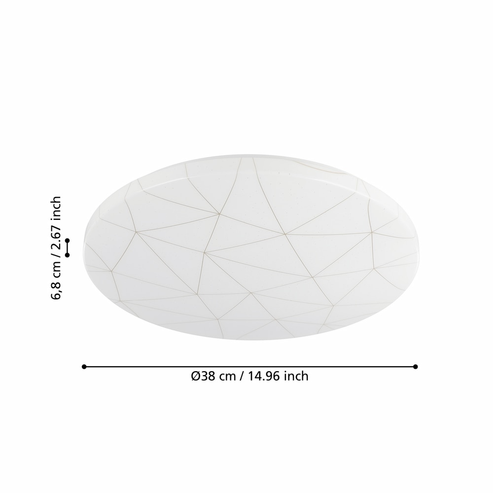 Plafoniera Led EGLO Rende, 19.5W, 2300lm, lumina calda, IP20, alb