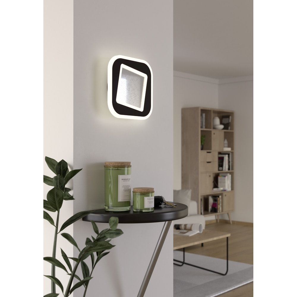 Aplica Led EGLO Macchioni, 12W, 1560lm, lumina neutra, IP20, negru-alb