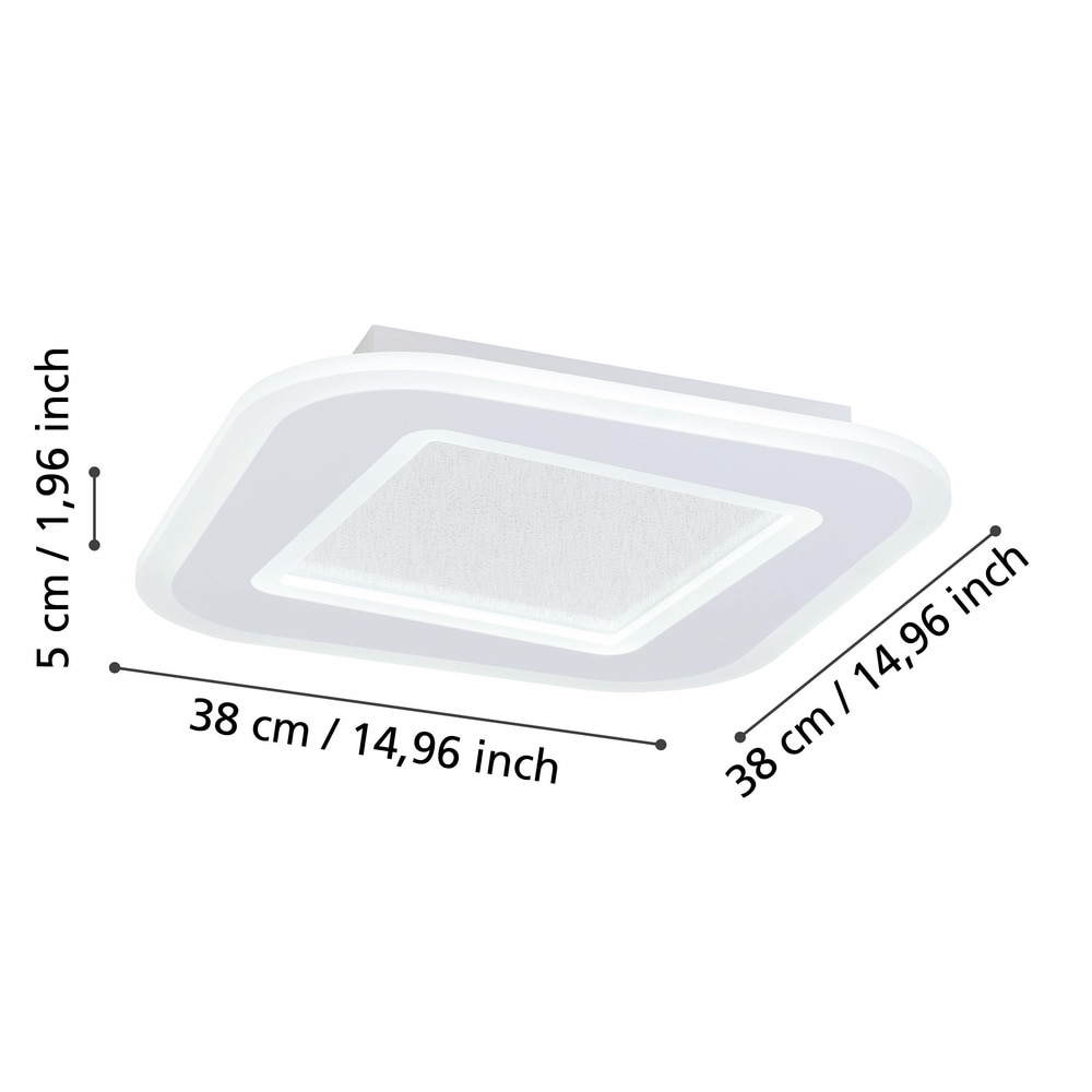 Plafoniera Led EGLO Macchioni, 20W, 2360lm, lumina variabila, IP20, alb