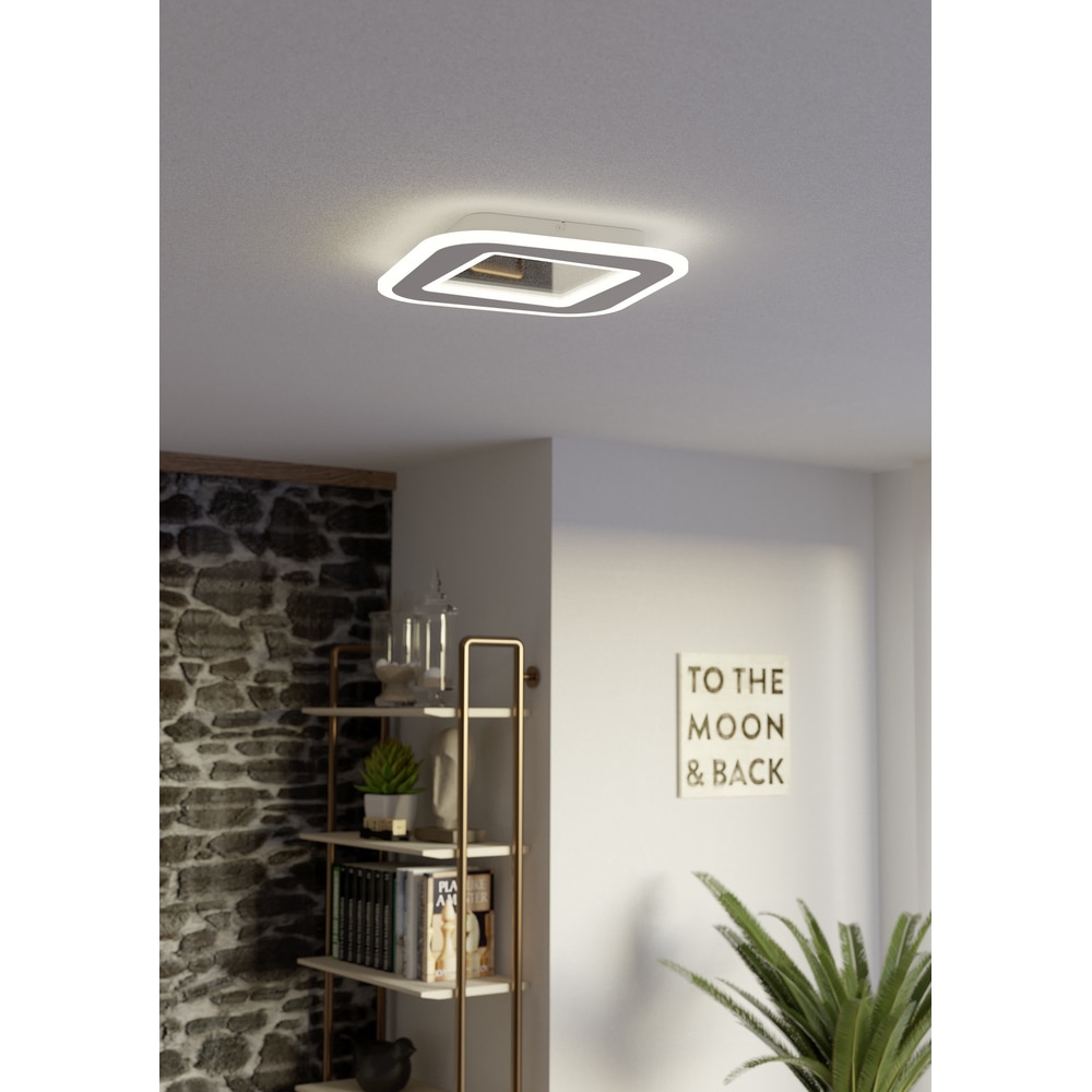 Plafoniera Led EGLO Macchioni, 20W, 2360lm, lumina variabila, IP20, alb
