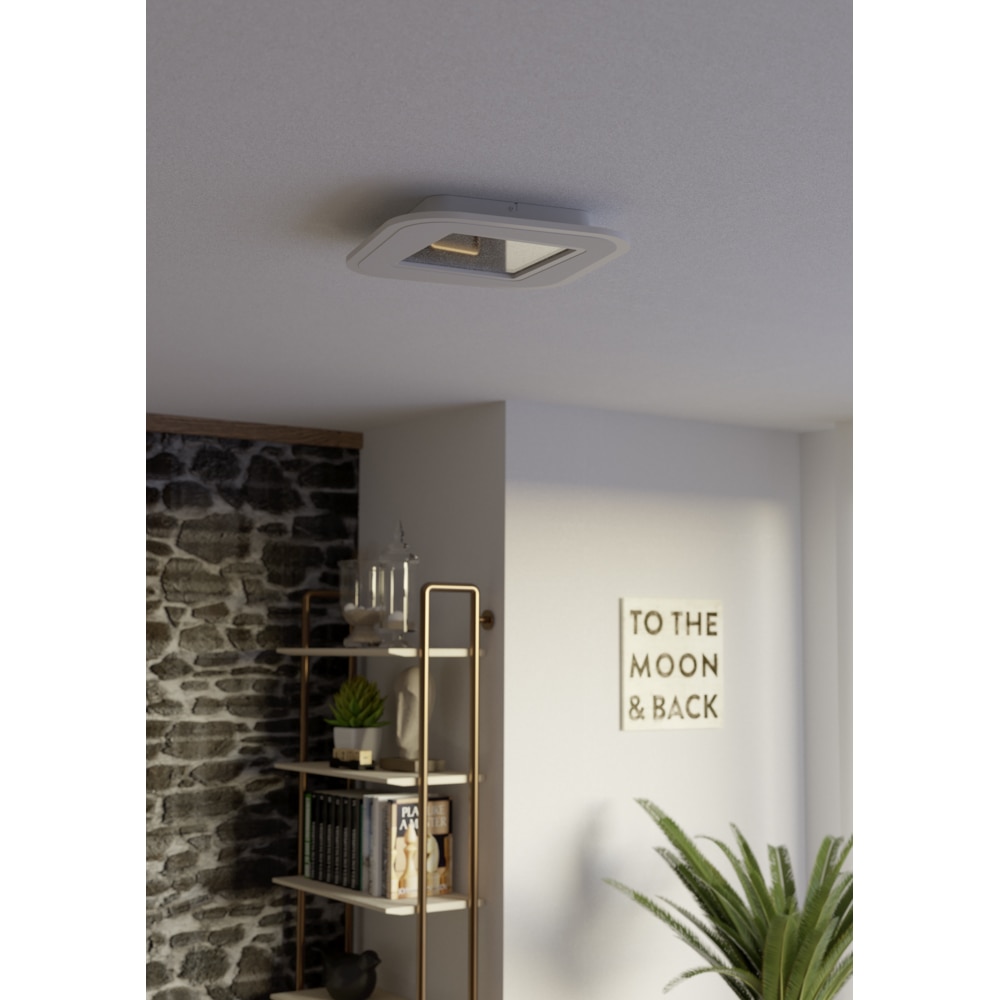 Plafoniera Led EGLO Macchioni, 20W, 2360lm, lumina variabila, IP20, alb
