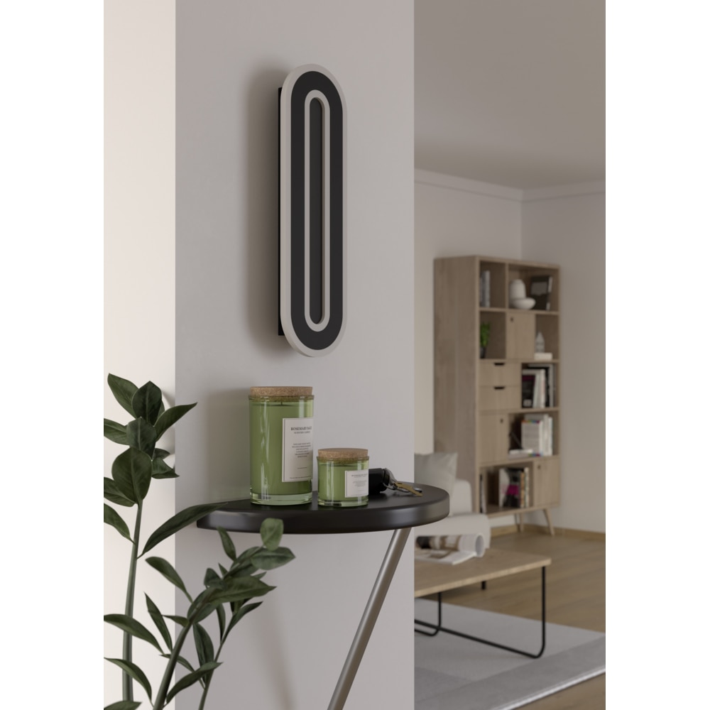 Aplica Led EGLO Macchioni, 12W, 1560lm, lumina neutra, IP20, negru-alb