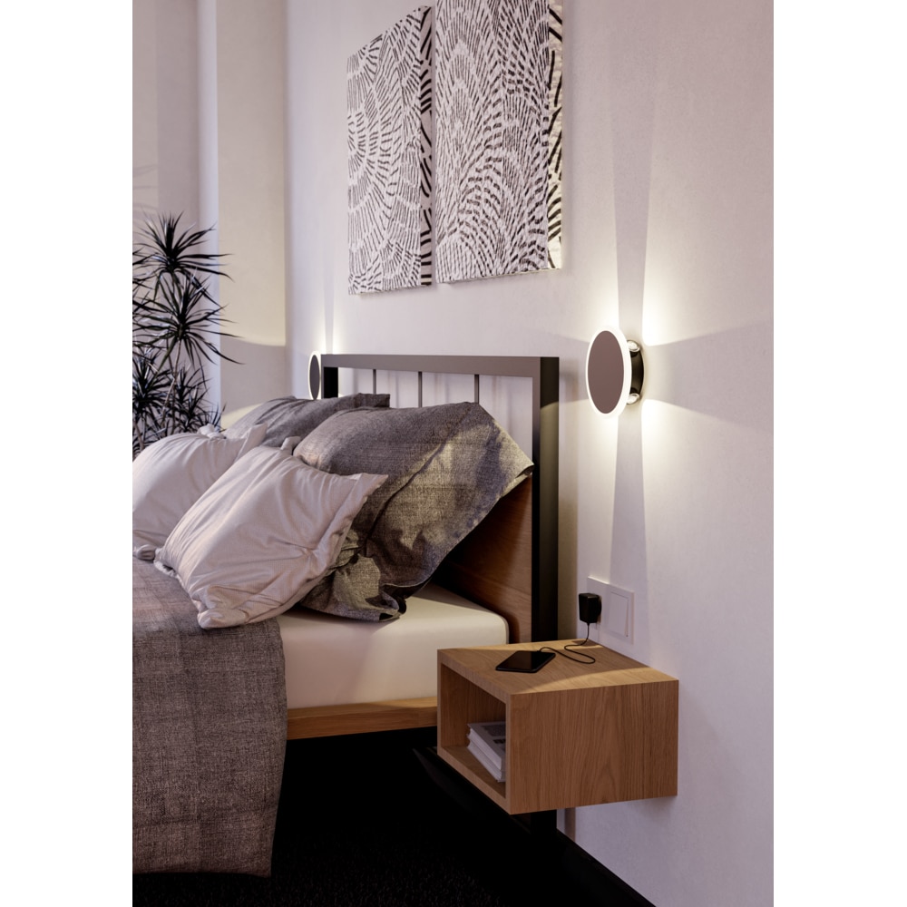 Aplica Led EGLO Talamello, 12W, 1450lm, lumina calda, IP20, negru-alb