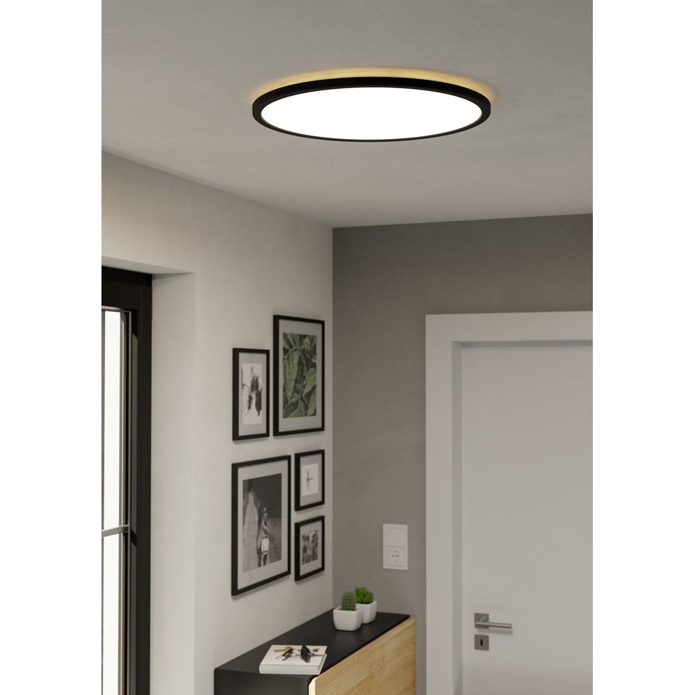 Plafoniera Led EGLO Rovito, 16.8W, 2900lm, lumina variabila, IP44, negru-alb