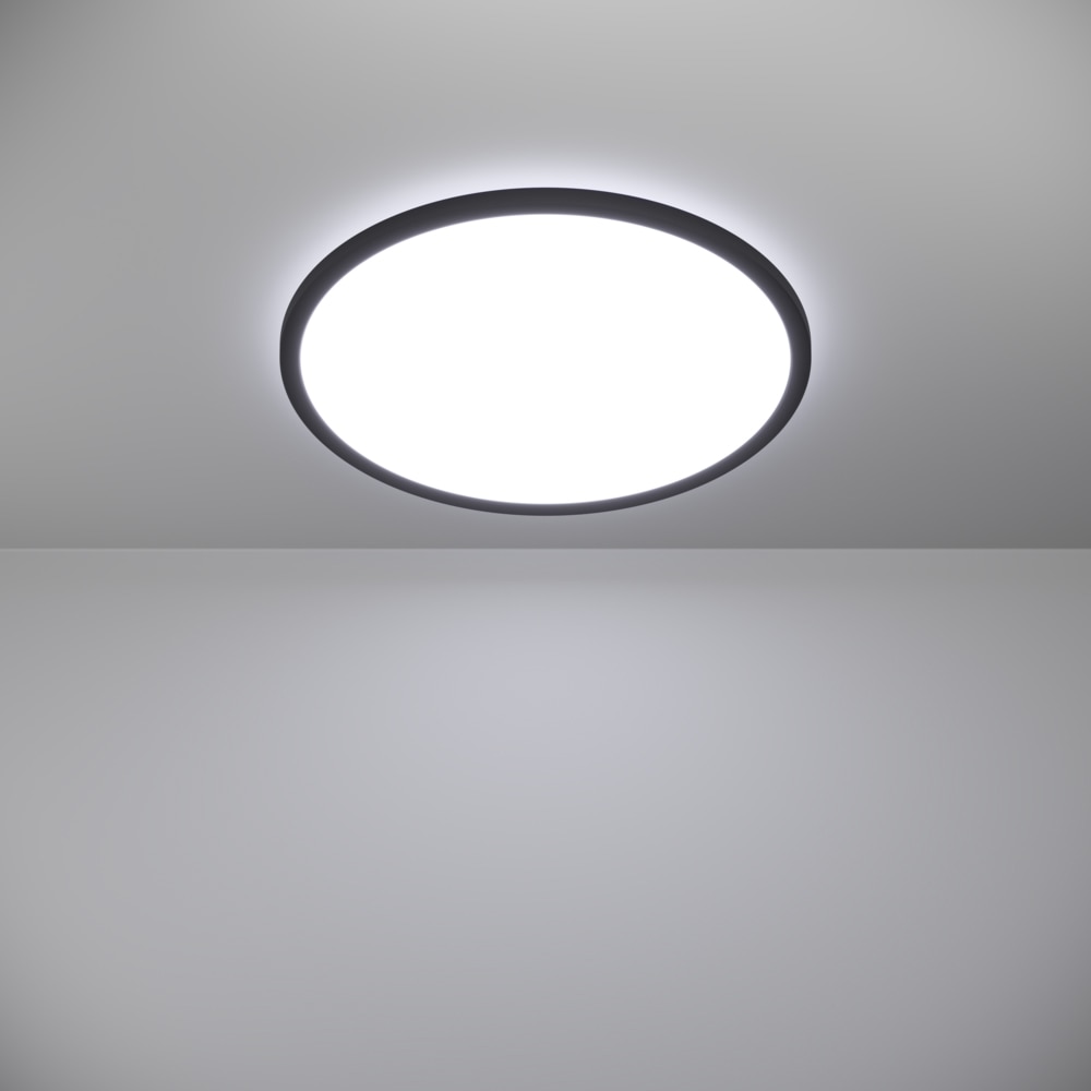 Plafoniera Led EGLO Rovito, 16.8W, 2900lm, lumina variabila, IP44, negru-alb