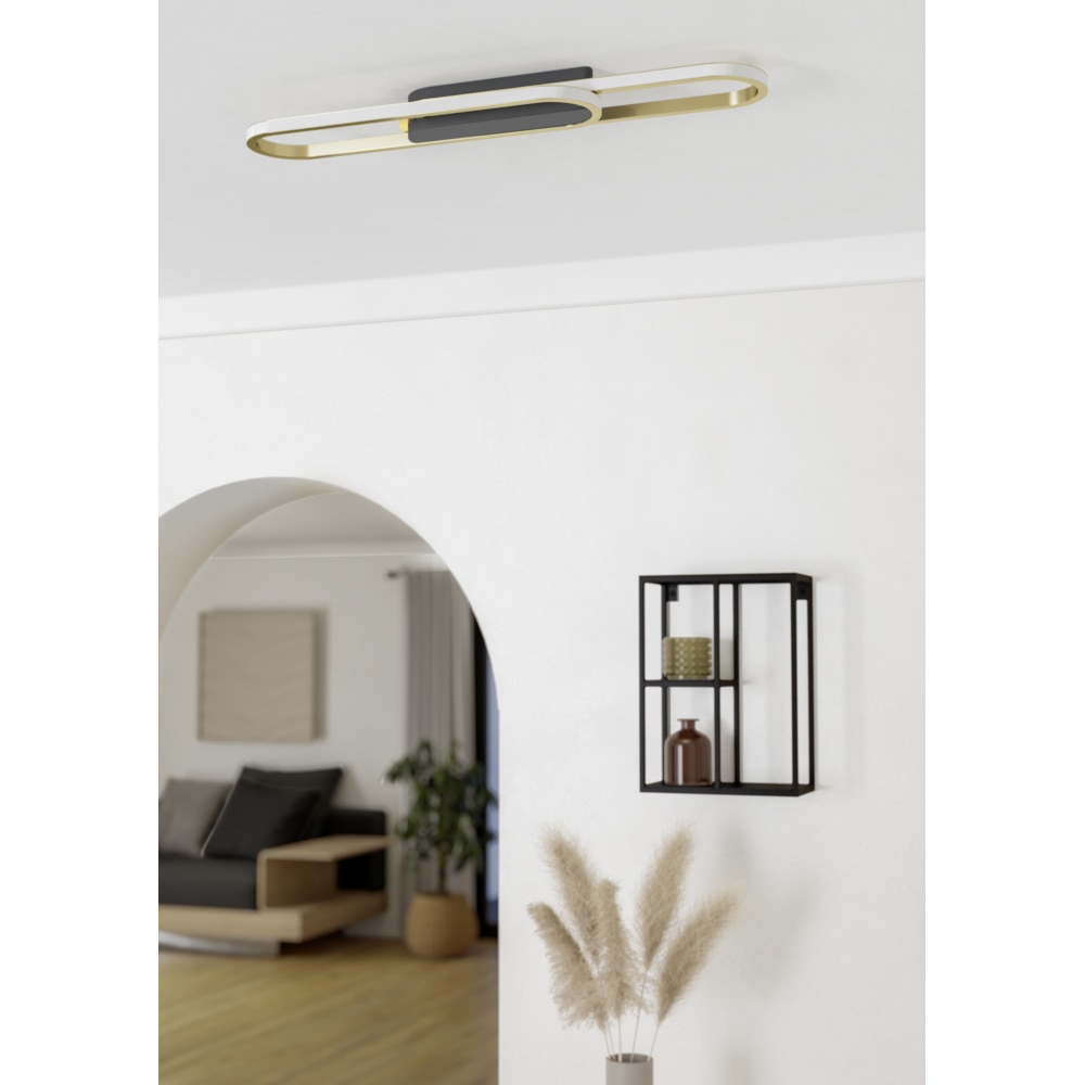 Plafoniera Led EGLO Conivarena, 20W, 2400lm, lumina variabila, IP20, negru-alb