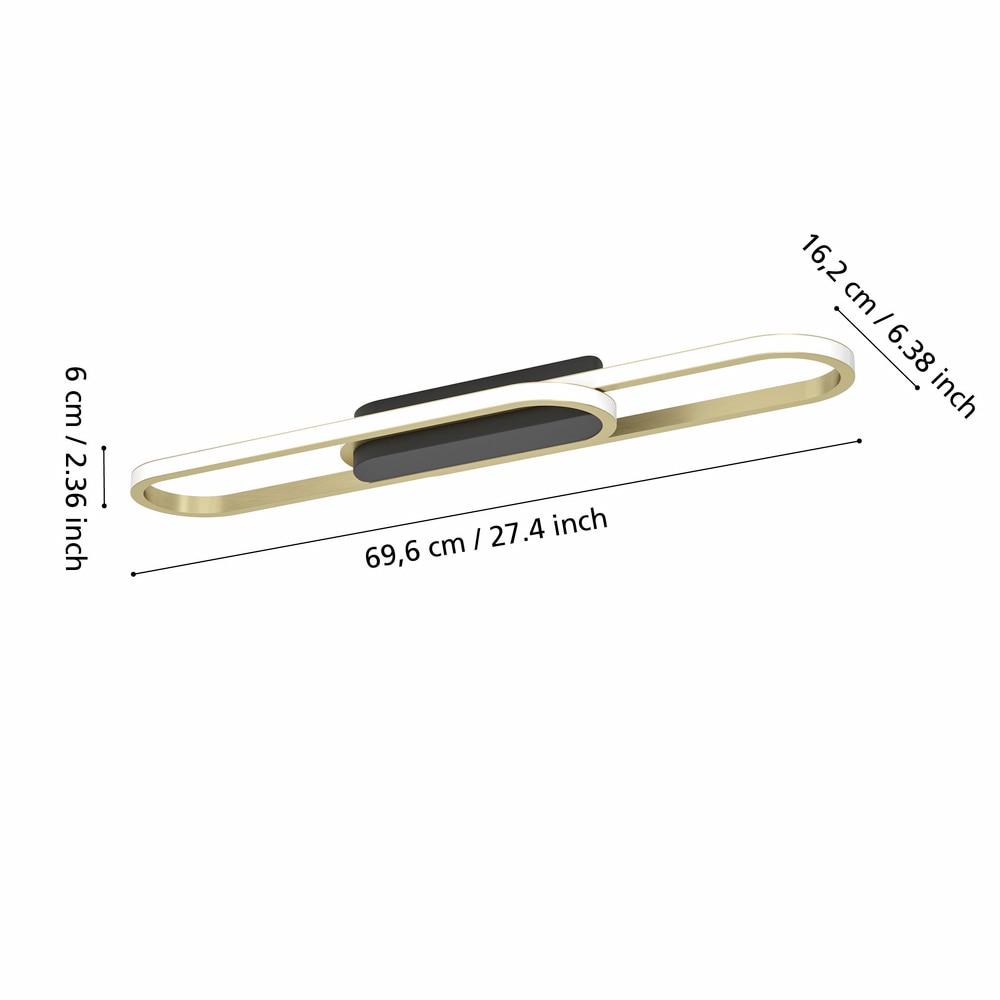 Plafoniera Led EGLO Conivarena, 20W, 2400lm, lumina variabila, IP20, negru-alb