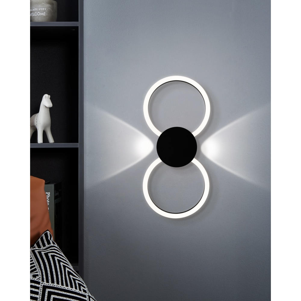 Plafoniera Led EGLO Venticello, 20W, 2400lm, lumina calda, IP20, negru-alb