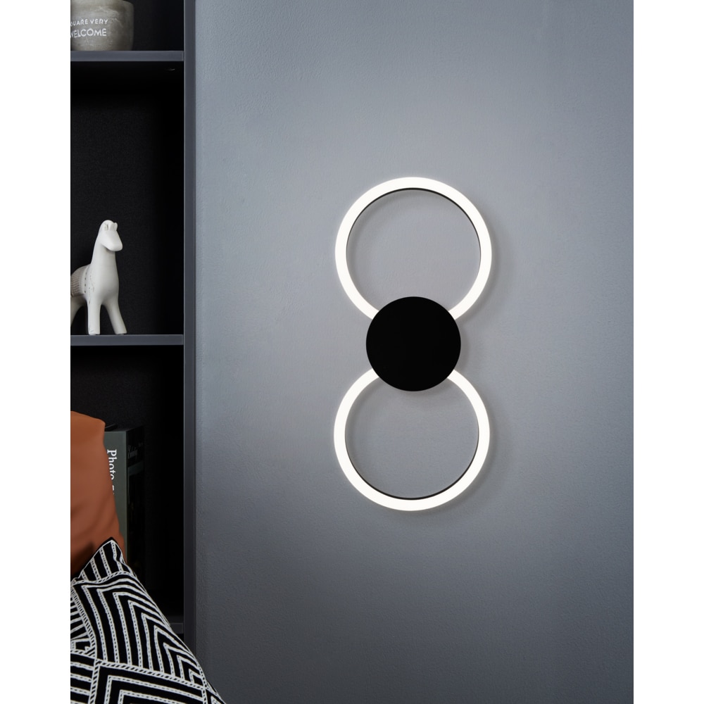 Plafoniera Led EGLO Venticello, 20W, 2400lm, lumina calda, IP20, negru-alb