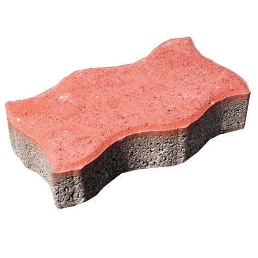 Pavaj ondulat, beton, rosu, 22 x 11.2 x 6 cm, 40 buc/mp  