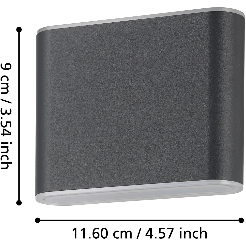 Aplica exterior EGLO Grutti, LED, CCT, 2x2.9W, IP65, antracit