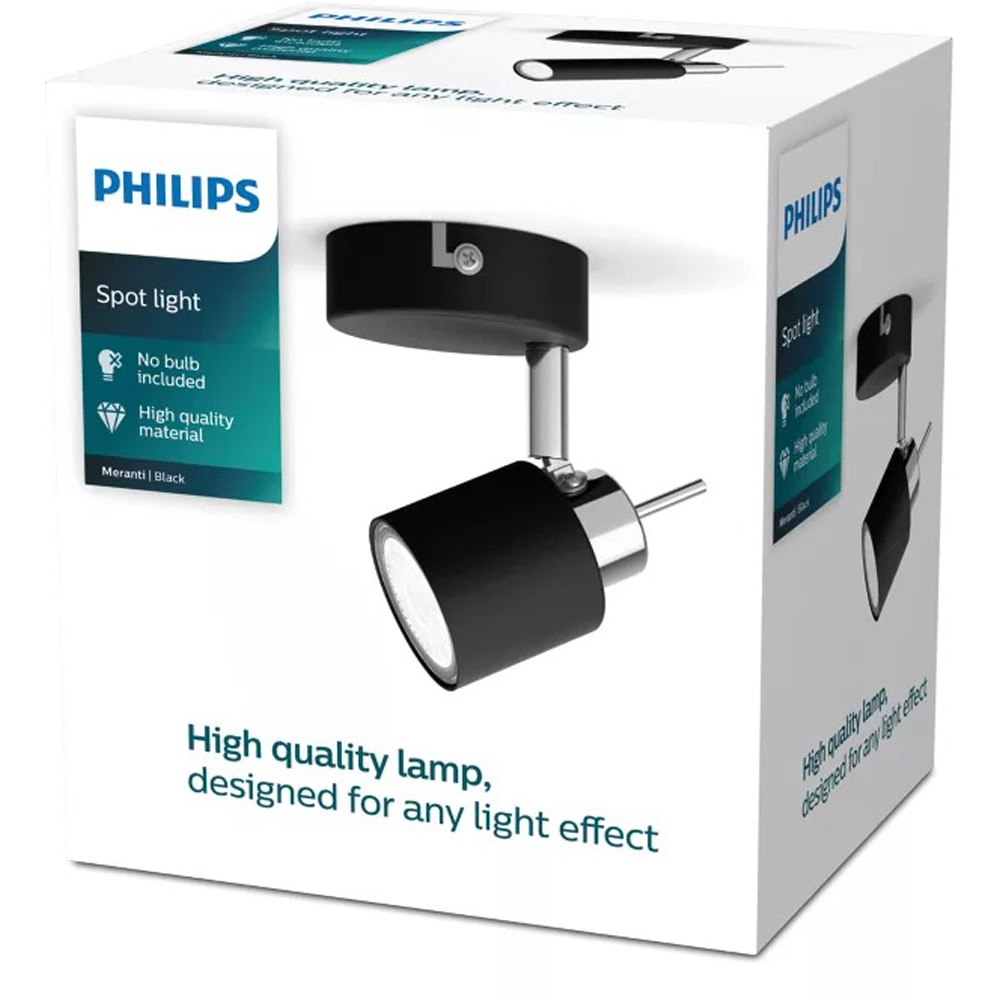 Spot pentru tavan perete PHILIPS Meranti 8719514465374, 35W, IP20, negru