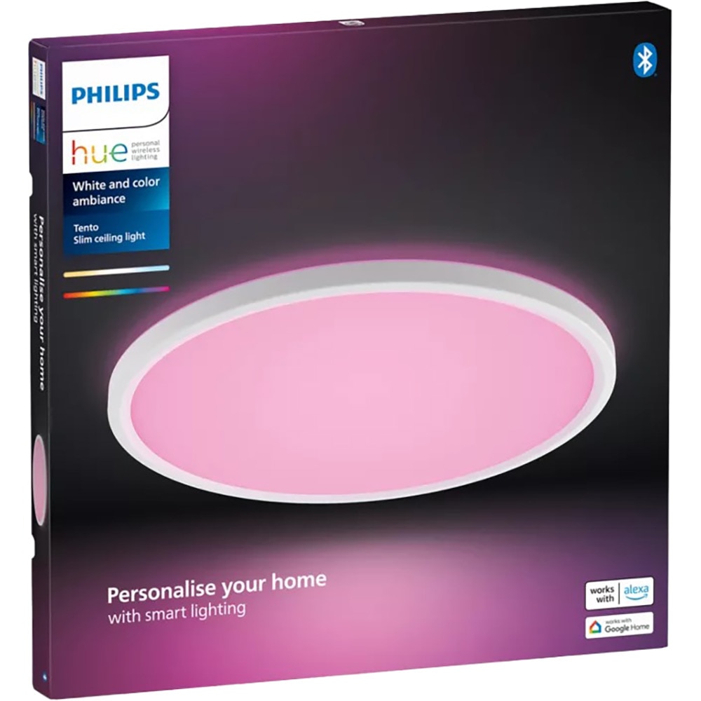 Plafoniera LED PHILIPS HUE Tento, LED RGB, 22W, 3100lm, IP20, aluminiu plastic, alb
