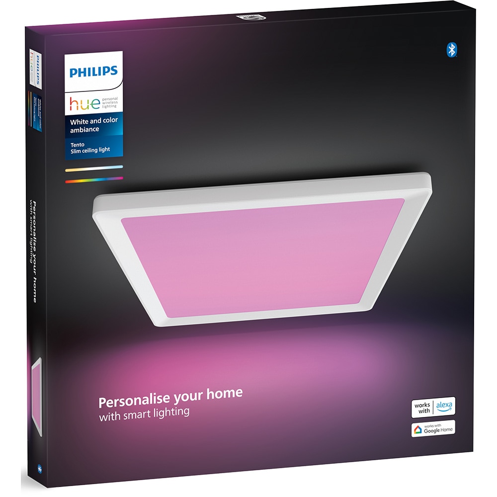 Plafoniera LED PHILIPS HUE Tento, LED RGB, 22W, 2000 lm, IP20, 2000-6500 K, aluminiu plastic, alb