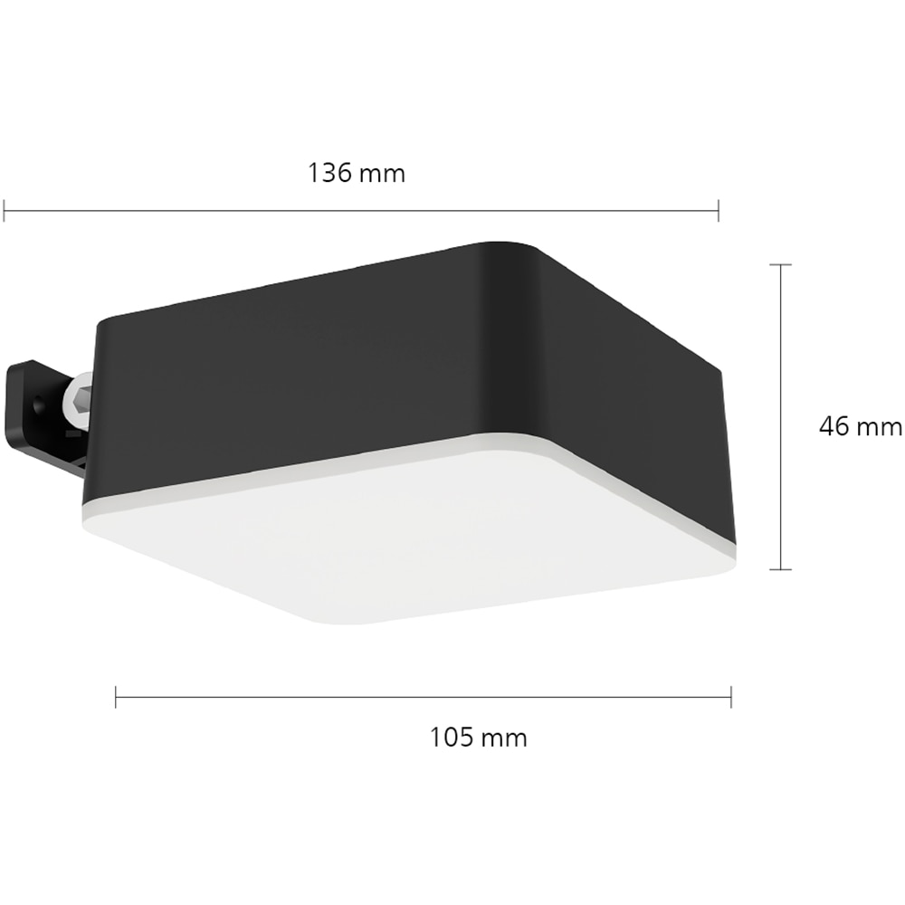 Lampa solara patrata Philips Vynce, 1.5W, 200lm, IP44, plastic, negru