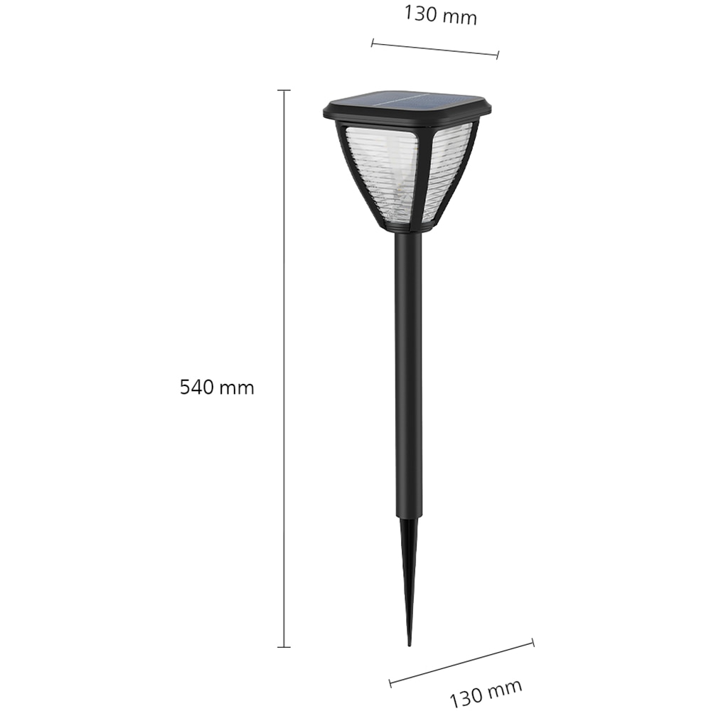 Lampa solara Philips Vapora, 1.5W, 200lm, IP44, plastic, negru