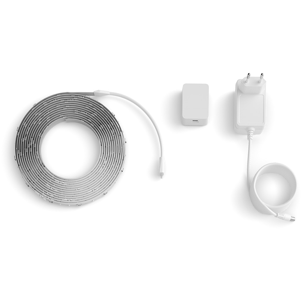 Banda LED RGB PHILIPS Hue Essential, 15.3W, IP20, plastic, transparent, 5 m