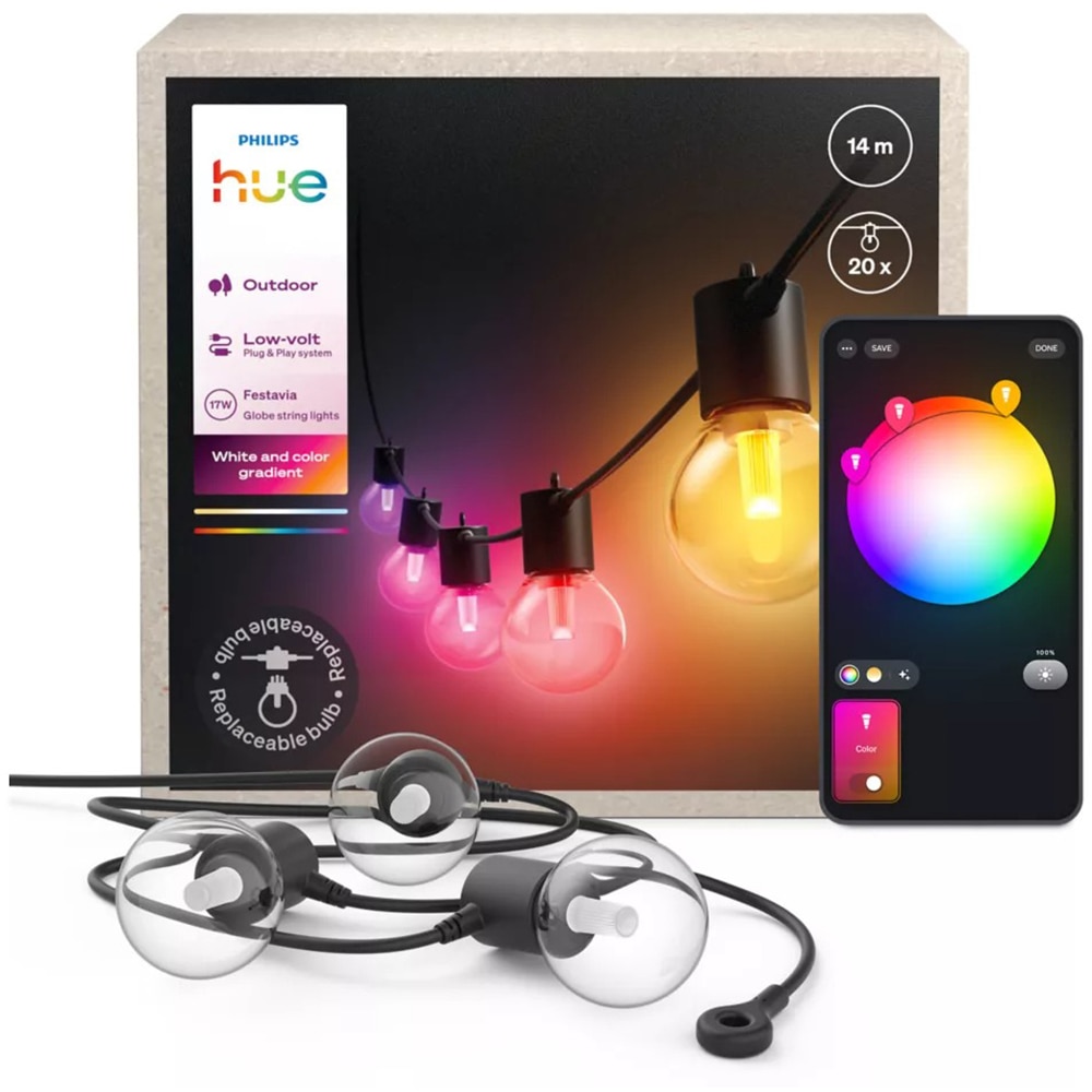 Ghirlanda PHILIPS HUE Festavia, Wi-Fi, LED RGB, 17W, 14m