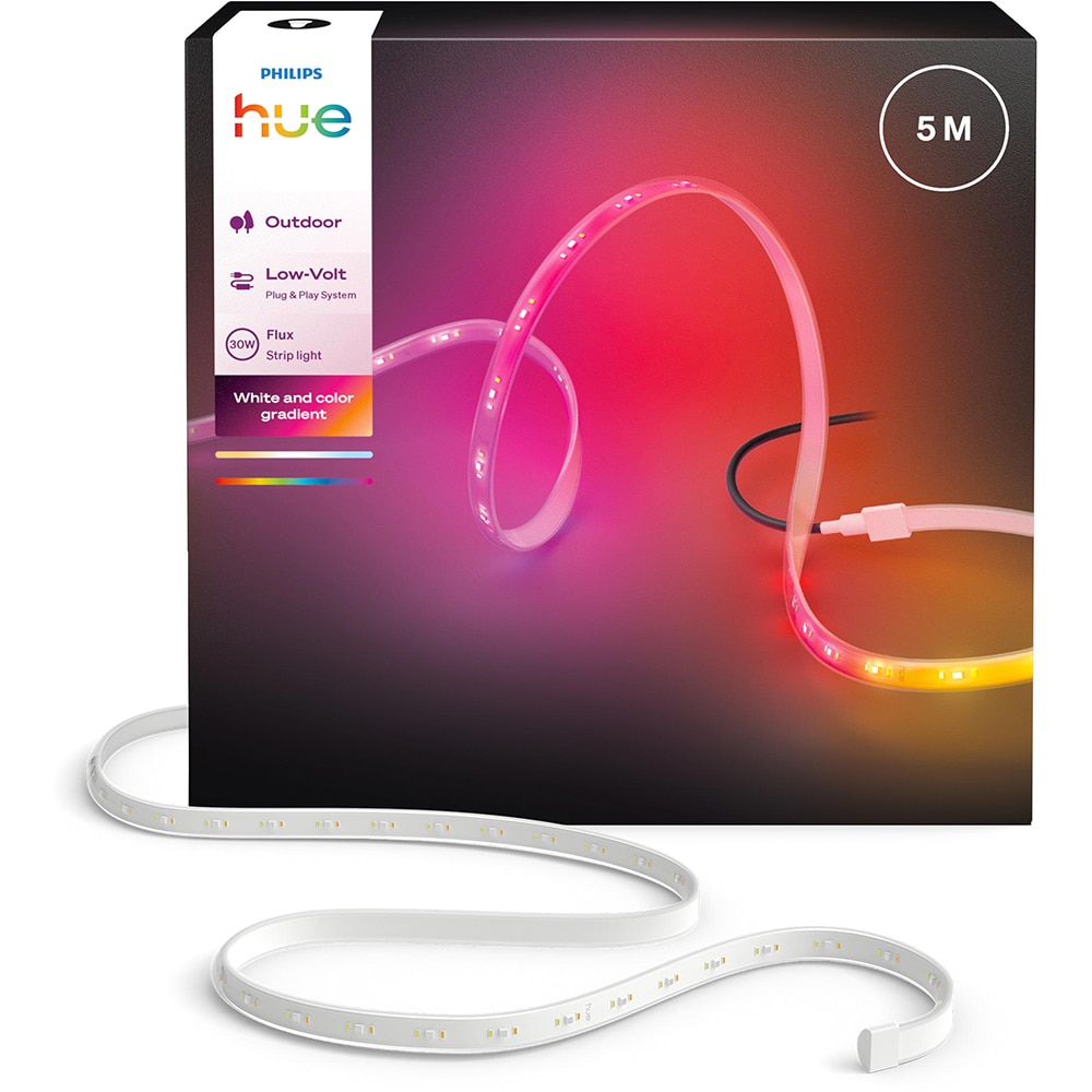 Banda LED exterior Smart PHILIPS Hue Flux, ZigBee, RGB, 30W, 3000lm, 5m
