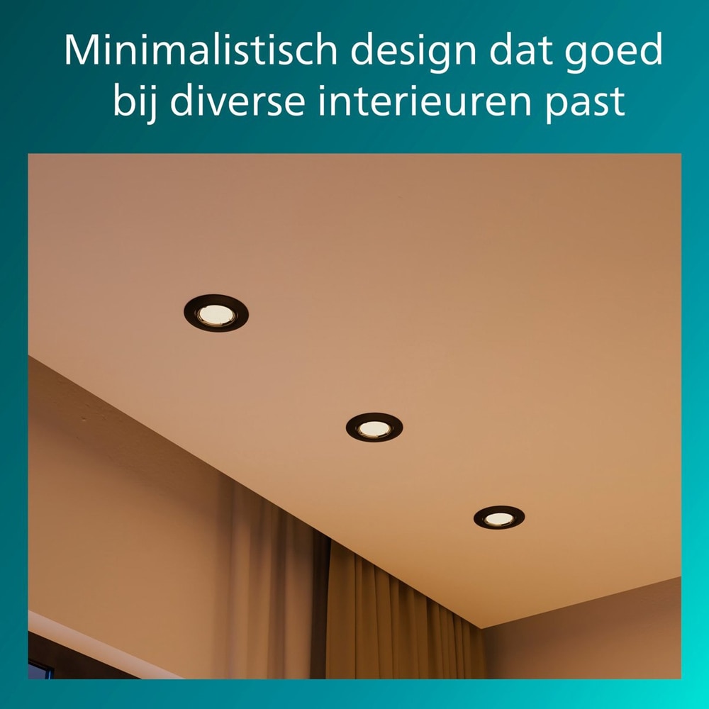 Spot incastrat PHILIPS Peridot 929004653001, LED incorporat, 7W, IP20, negru