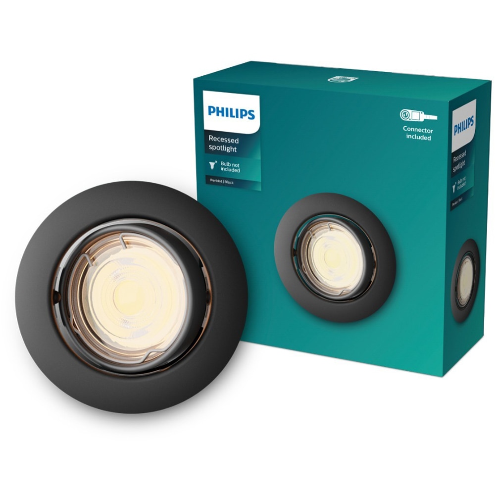Spot incastrat PHILIPS Peridot 929004653031, 7W, IP20, negru