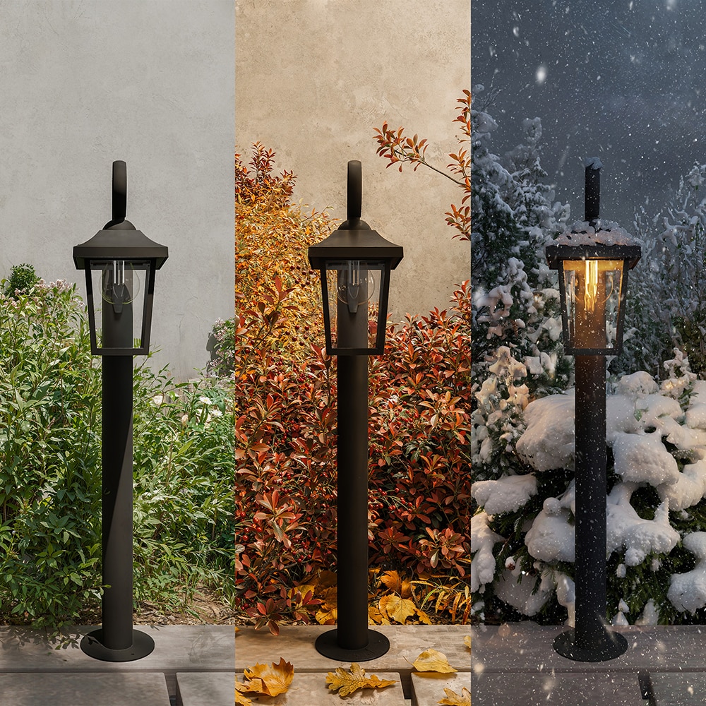 Lampa solara cu piedestal Philips Buzzard, E27, 25W, IP44, aluminiu, negru