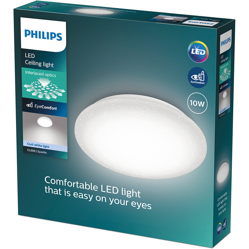 Plafoniera LED PHILIPS Moire Sparkling, 10W, 1100lm, IP20, 4000K, aluminiu plastic, alb