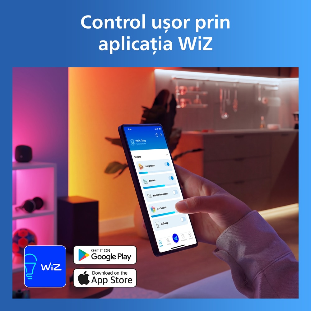 Priza inteligenta PHILIPS 929004751921, Wi-Fi, WiZ, IP20, Power Meter, alb